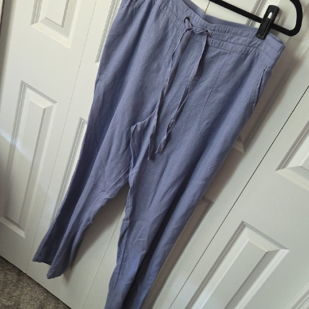 Per Se Women's Light Blue Straight Leg Pants